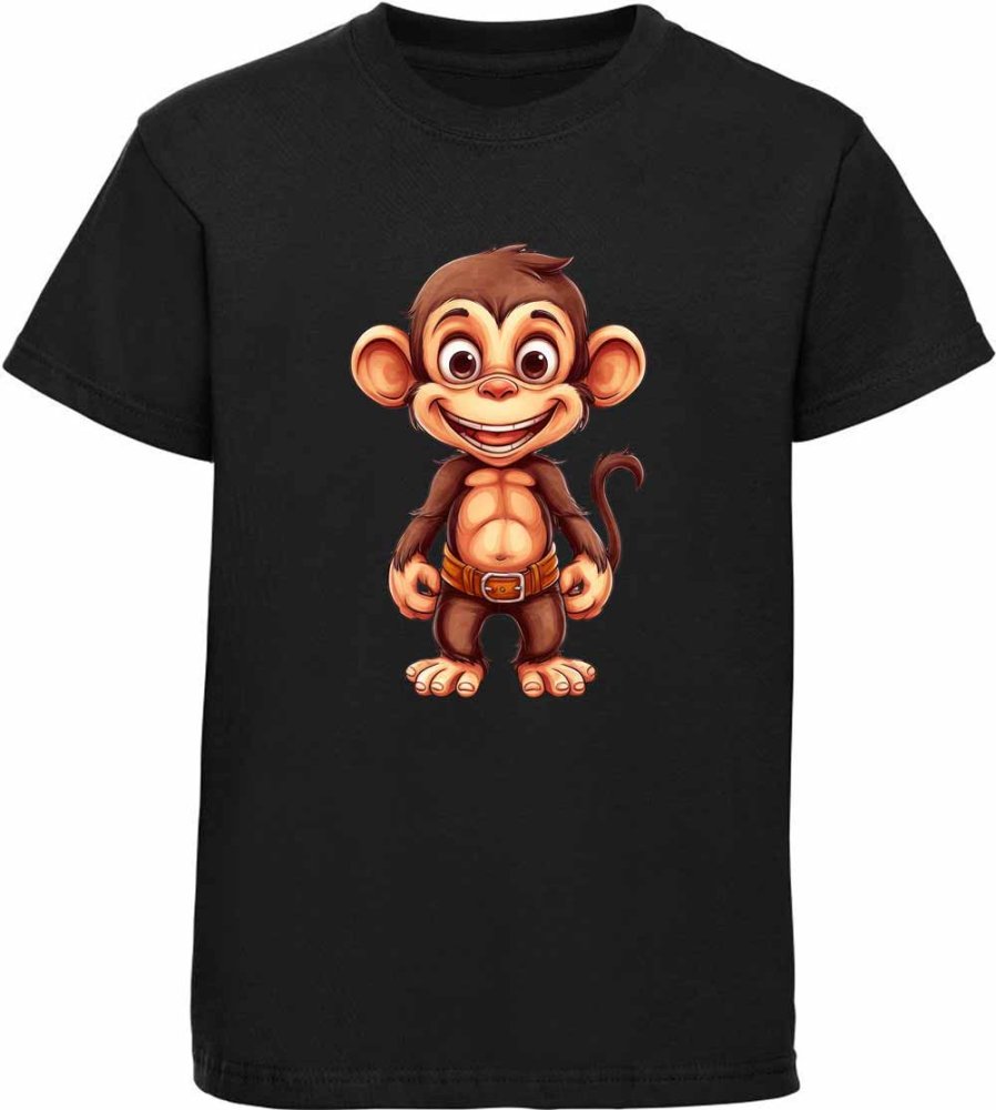 Bedrucktes Kinder T-Shirt Baby Affe Schimpanse